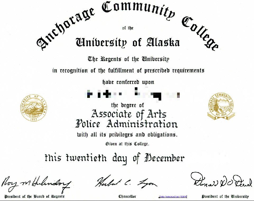 ˹Ӵѧƾ|Diploma from the University of Alaska