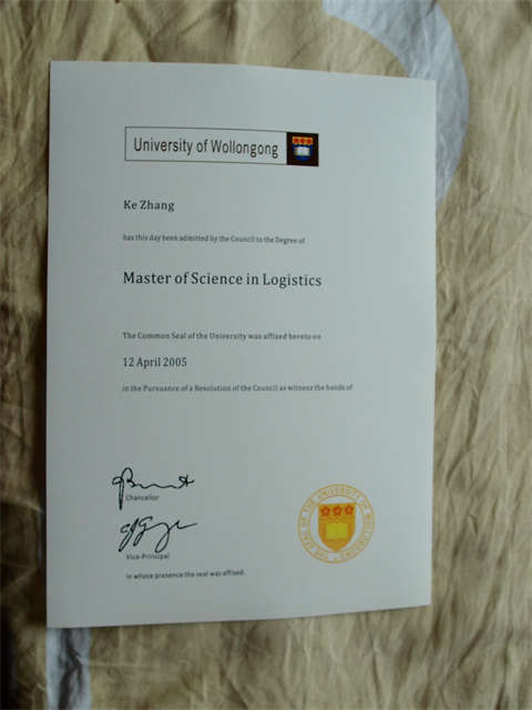 ڴѧƾDiploma from Wollongong University, Aust