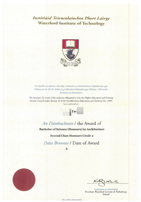 ظѧԺƾDiploma from Waterford Institute of