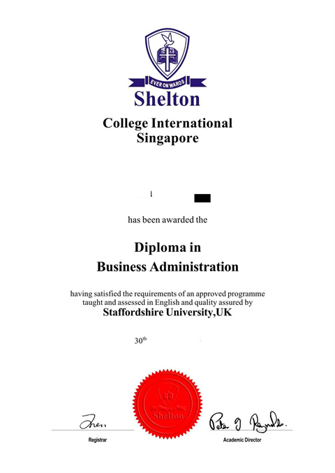 ¼·ǿɳٴѧƾDiploma from Shaton University in Sing