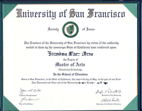 ɽɽѧƾDiploma from the University of San Franc
