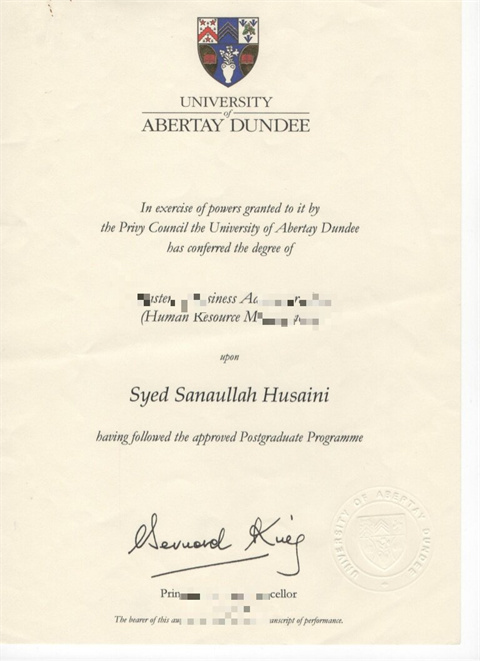 Ӣ̩ѧƾDiploma from Abbott University in the UK