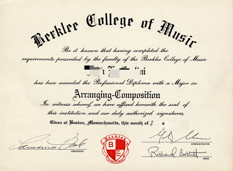 ѧԺƾDiploma from Berwick College of Music