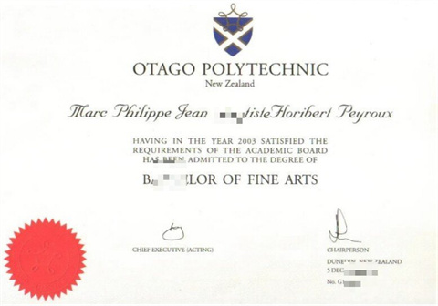 ѧԺƾDiploma from Otago Institute of Techn