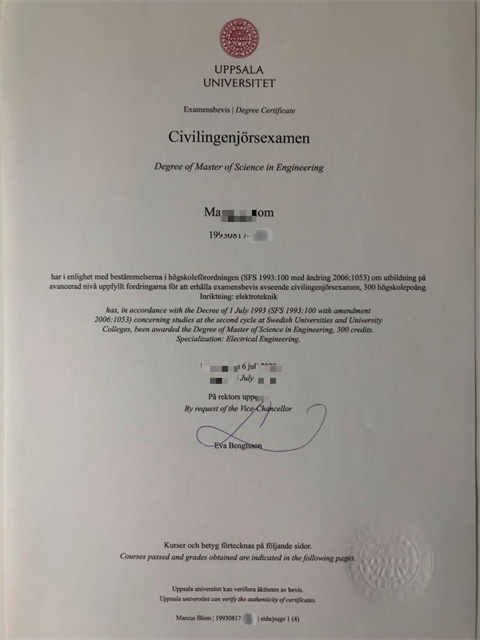 ѧƾThe latest diploma from Uppsala Unive