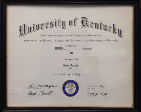 ѧƾDiploma from the University of Kentucky