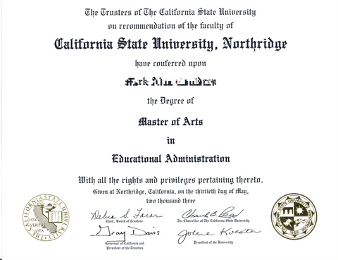 ѧУƾDiploma from California State Univers
