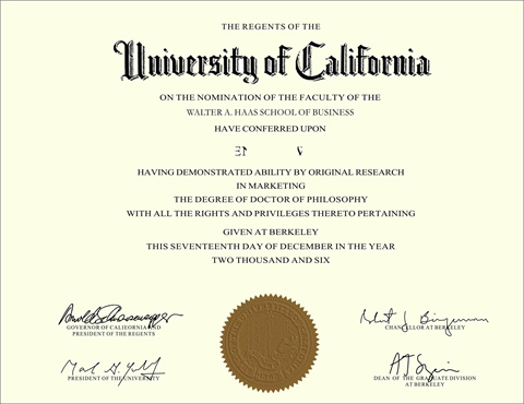 ݴѧƾDiploma from the University of California