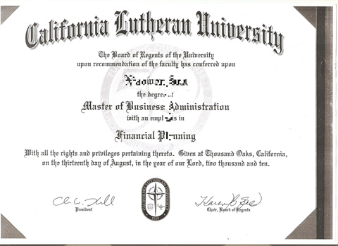·´ѧƾDiploma from California Lutheran Universi