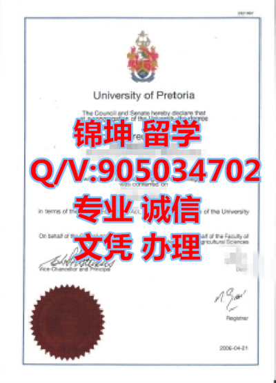 ���������Ǵ�ѧ��ƾ��Diploma from the University of Pretoria,